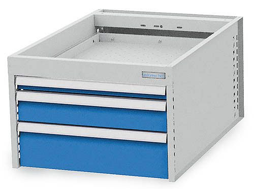 Bedrunka+Hirth závěsný zásuvkový blok, se 3 zásuvkami, různé výšky panelů, hloubka 735 mm, 535/111VB