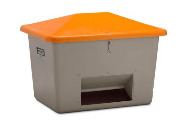 Cemo gritcontainer 700 l met uitname, grijs/oranje, 10836