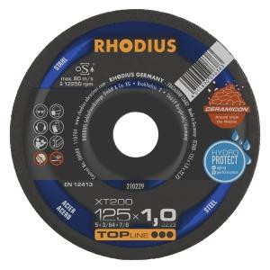 Rhodius TOPline XT200 extra dunne doorslijpschijf, diameter [mm]: 125, dikte [mm]: 1, boring [mm]: 22.23, VE: 25 stuks, 210229
