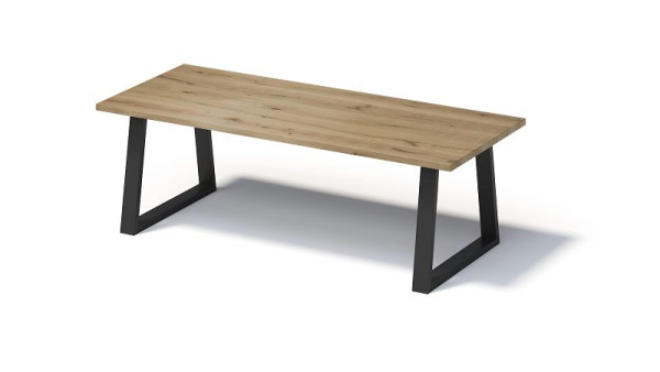 Bisley Fortis Table Regular, 2600 x 1000 mm, rechte rand, geolied oppervlak, T-frame, oppervlak: naturel / framekleur: zwart, F2610TP333