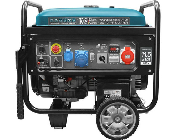 Könner & Söhnen 11,5kVA bensiini E-start generaattori, 1x32A(400V)/1x32A(230V)/1x16A(230V), 12V, ATS-liitäntä, voltinsäädin, näyttö, KS 12-1E 1/3 ATSR