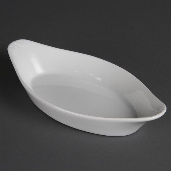 Olympia Whiteware πιάτα γκρατέν οβάλ λευκά 26,2 x 14,1 cm, PU: 6 τεμάχια, Π440