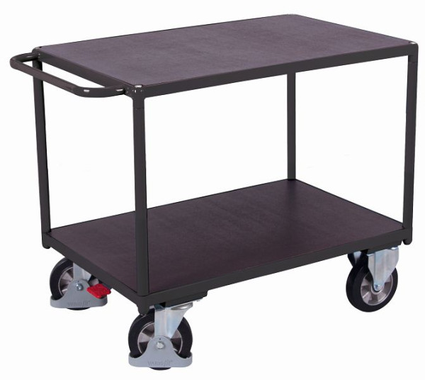 VARIOfit tafelwagen voor zwaar gebruik met 2 laadvlakken, buitenafmetingen: 1.190 x 700 x 925 mm (BxDxH), sw-700.530/AG