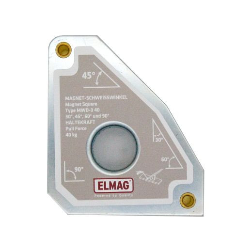 ELMAG magnetische lashoek MWD-3 40 'permanente magneet' voor 30°/60°/45°/90° lassen, 113x98x23mm, houdkracht 40 kg, 57470