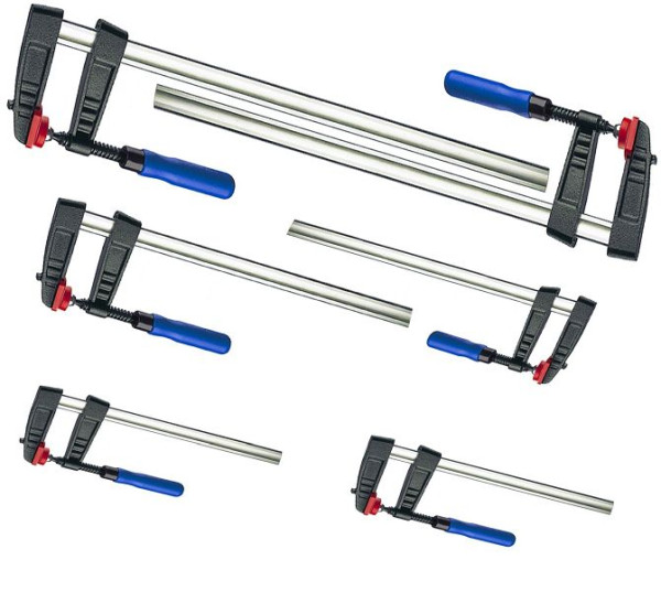VaGo-Tools 6-częściowy zestaw zacisków śrubowych 150x50/200x50/250x50 mm po 2 sztuki, 200-001/002/003 każda 2_hv