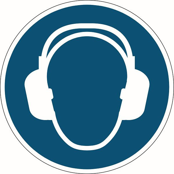 Etykieta bezpieczeństwa DURABLE „Używaj środków ochrony słuchu”, niebieska, 172906