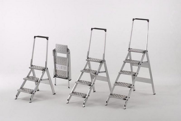 Escadas de segurança compactas WAKÜ Little Jumbo com degraus quinteto de alumínio, 320 C
