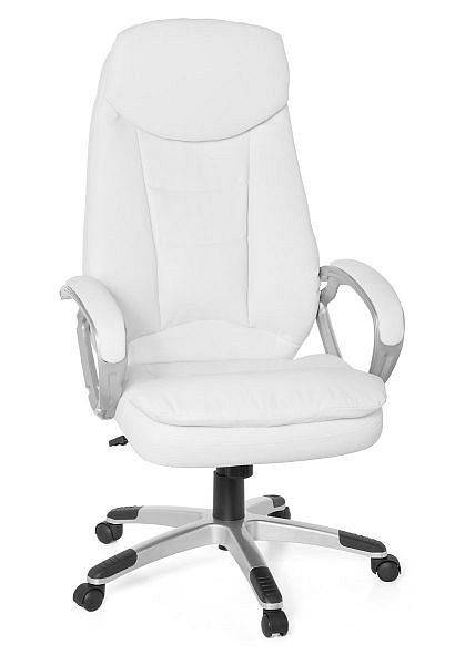Krzesło biurowe Amstyle Cosenza, biała sztuczna skóra, SPM1.130