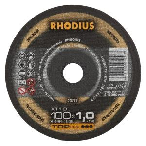 Rhodius TOPline XT10 extra dunne doorslijpschijf, diameter [mm]: 100, dikte [mm]: 1, boring [mm]: 15, VE: 25 stuks, 208775