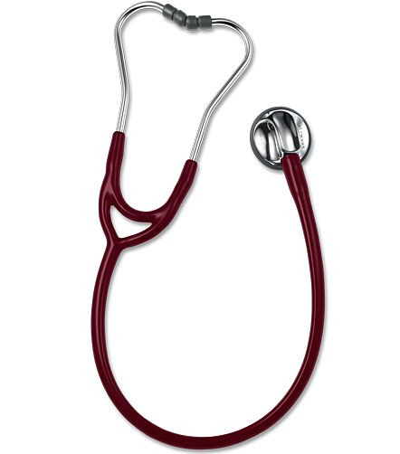 ERKA stetoskooppi aikuisille pehmeillä korvakappaleilla, kalvopuoli (kaksoiskalvo), kaksikanavainen letku SENSITIVE, väri: viininpunainen, 525.00060