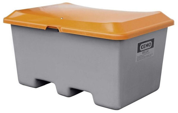 Cemo gritcontainer Plus 3 400 l, grijs/oranje, zonder uitnameopening, 10571