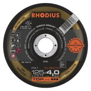 Rhodius TOPline FS1 FUSION schuurschijf, diameter [mm]: 125, dikte [mm]: 4, boring [mm]: 22.23, VE: 10 stuks, 207885