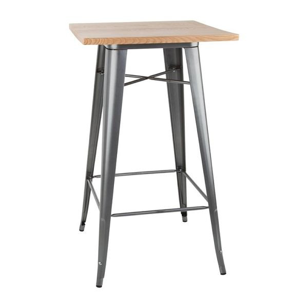 Bolero bistro barový stůl s šedou dřevěnou deskou, FB596