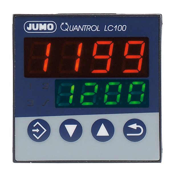 JUMO compact controller, format 48x48 mm, AC 110 til 240 V, antal kontakter som normalt åbne kontakter: 1, en relæudgang, 00605304