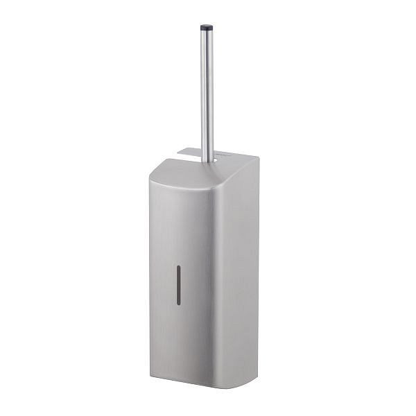 Air Wolf toiletbørsteholder med lukket front, Alpha-serien, H x B x D: 283 x 100 x 116 mm (uden håndtag), børstet rustfrit stål, 60-126