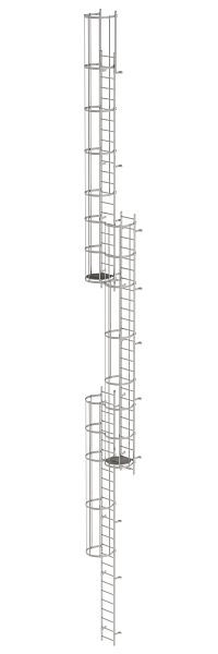 Munk Günzburger Steigtechnik Meerdelige vaste ladder met rugbescherming (noodladder) RVS 18,00m, 530260
