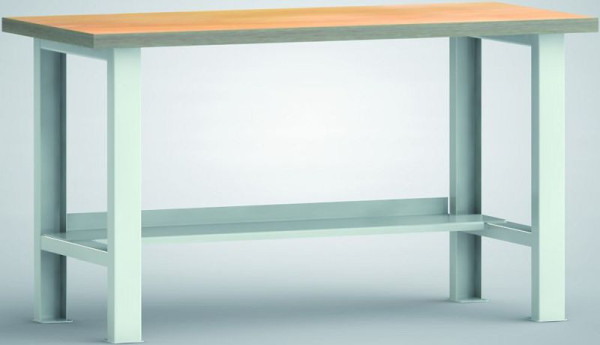 KLW standard arbejdsbord, 1500 x 700 x 840 mm, med bøg multiplex top, WS503N-1500M40-X1580