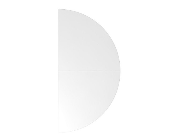 Hammerbacher aanbouwtafel 2xkwartcirkel HA160, 160 x 80 cm, blad: wit, 25 mm dik, aanbouwtafel met grafiet steunpoot, werkhoogte 68-76 cm, VHA160/W/G