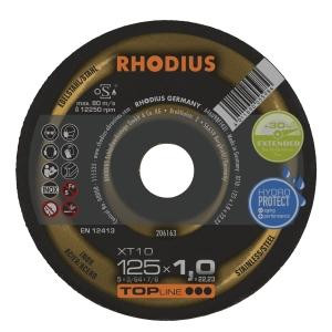 Rhodius TOPline XT10 extra dunne doorslijpschijf, diameter [mm]: 125, dikte [mm]: 1, boring [mm]: 22.23, VE: 50 stuks, 206163