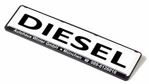 Eichner Miniletter reclamebord standaard, wit, opdruk: Diesel, 9219-00163
