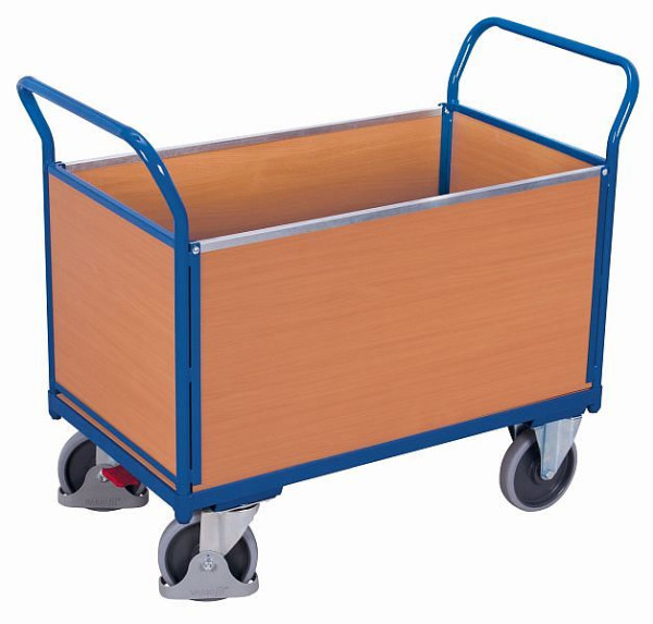 Čtyřstěnný vozík VARIOfit se dřevem, vnější rozměry: 1 390 x 800 x 1 015 mm (ŠxHxV), sw-800.400