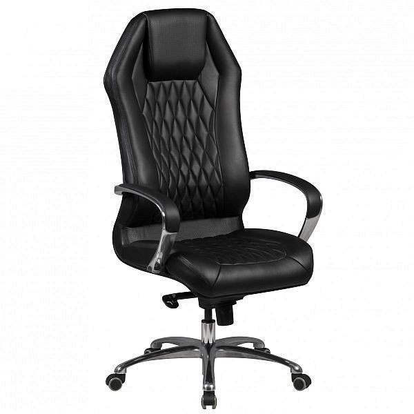 Krzesło biurowe Amstyle Monterey, prawdziwa skóra czarna, SPM1.295