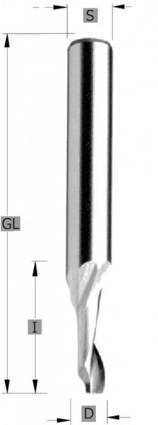 Edessö spiraaliporan uraleikkuri HS Z1, A: 5, B: 14, GL: 120, C: 8, 141005108