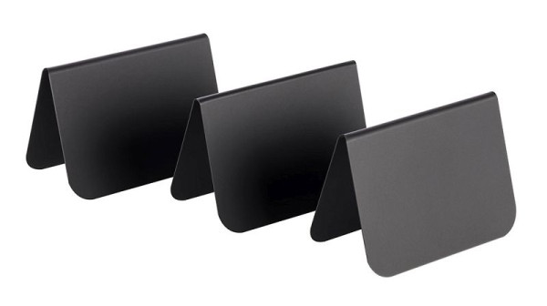 APS asztali állvány, 7,5 x 3,5 cm, magasság: 5 cm, PVC, fekete, lekerekített sarkok, 10 db-os csomag, 00011