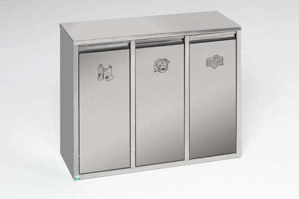 Sistem de sortare VAR materiale reciclabile 36 litri oțel inoxidabil ca unitate de podea sau de perete, 21240