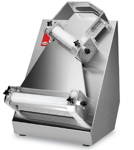 GMG dejrullemaskine Ø 30cm til runde pizzaer, dejtykkelse 1-4mm, dejvægt variabel 100-210g, rustfrit stålhus, TTA-30