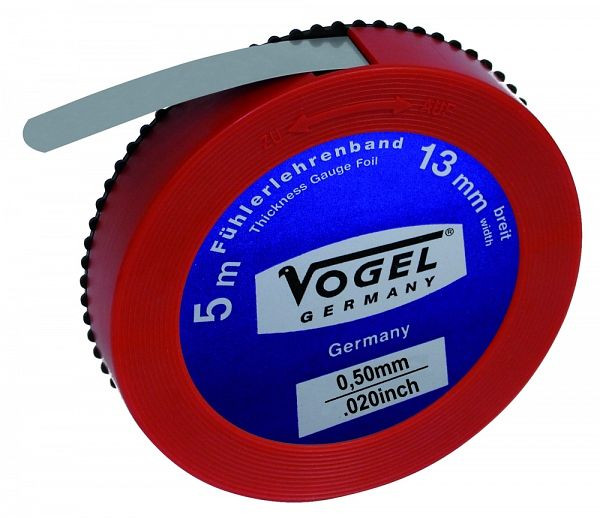 Fita calibradora Vogel Germany, aço temperado para molas, 0,50 mm / 0,020 pol., 455050