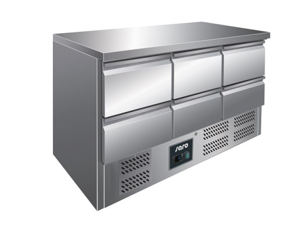 Saro hűtőasztal fiókos VIVIA S 903 S/S TOP modell - 6 x 1/2 GN, 323-10041