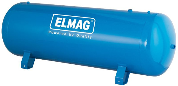 Zbiornik sprężonego powietrza ELMAG w pozycji leżącej, 11 bar, EURO L 500 CE, w zestawie manometr i zawór bezpieczeństwa, 10153