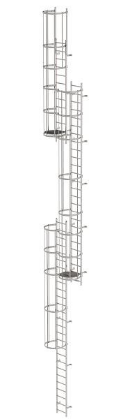 Munk Günzburger Steigtechnik Meerdelige vaste ladder met rugbescherming (noodladder) RVS 15,20m, 530245
