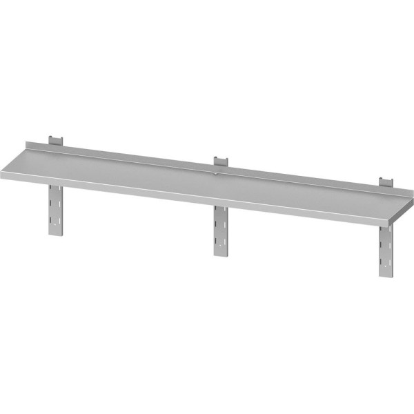 Prateleira de parede Stalgast ECO com suportes e trilhos de parede 1600x300x400 mm regulável em altura, automontável (AISI201), DWB16361