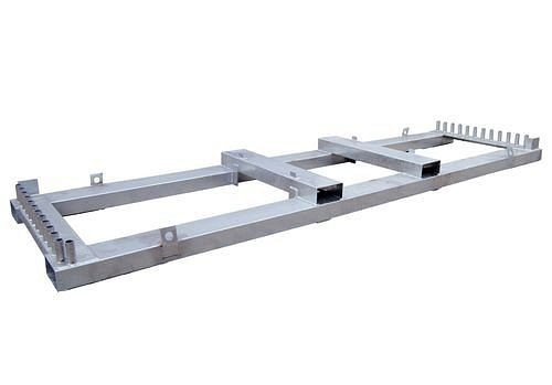 Trawers magazynowo-transportowy DENIOS, szer. 3500 mm, na 25 elementów ogrodzenia placu budowy, 249-345