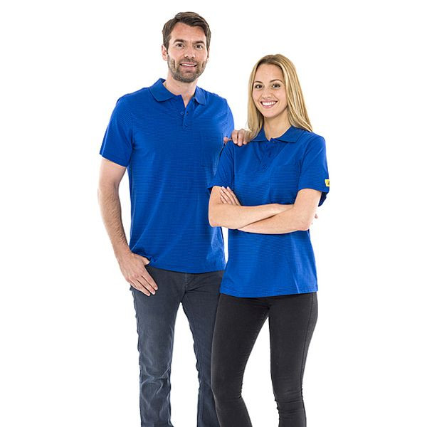 Koszulka polo SafeGuard ESD, niebieska, 150 g/m2, rozmiar S, DSWL42150