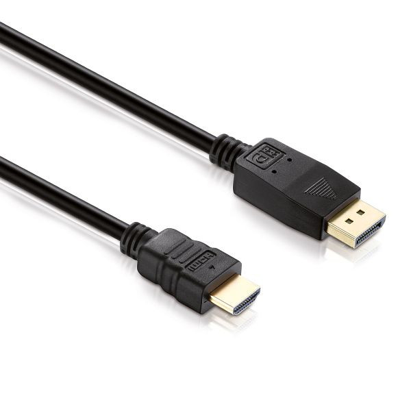 Helos-liitäntäkaapeli, DisplayPort-liitin/HDMI-pistoke, BASIC, 1,0 m, musta, 118876