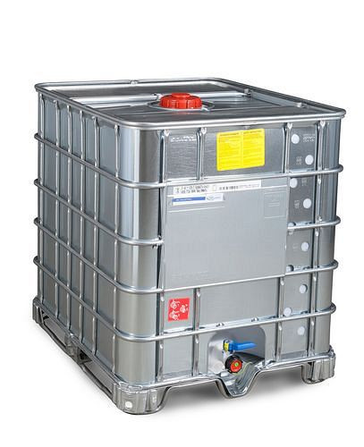 DENIOS IBC gevarengoedcontainer met stalen omkasting, Ex, stalen skids, 1000 l, NW150, 266-172