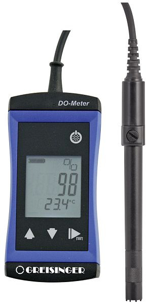 Greisinger G 1610-4 Dispositivo de medição de oxigênio dissolvido à prova d'água (DO) com sensor, cabo de 4 m, 408380