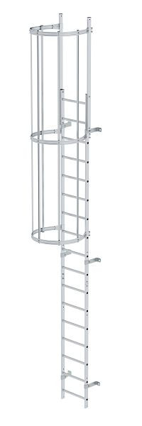 Munk Günzburger Steigtechnik Vaste enkellijns ladder met rugbescherming (constructie) aluminium blank 5,96m, 510100