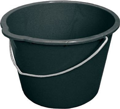 DENIOS kunststof emmer van gerecycled polyethyleen (PE), 12 liter, zwart, VE: 10 stuks, 180-845