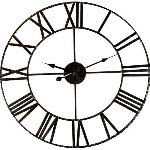 Křemenné nástěnné hodiny Technoline černé, kovové, rozměry: Ø 60 cm, 306874