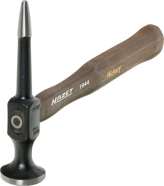 Martelo batedor Hazet, martelo batedor e batedor, 165 mm, face redonda e rebento de bolota reto, cabo HICKORY, 1944