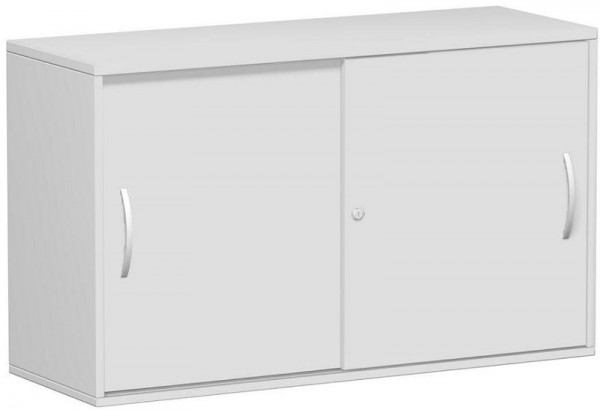 geramöbel přídavná skříň s posuvnými dveřmi, horní police 25 mm, s nastavitelnými nožičkami, uzamykatelná, 1200x425x720, světle šedá/světle šedá, S-312153-LL