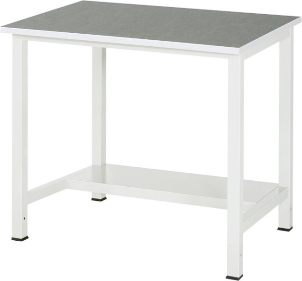 Τραπέζι εργασίας RAU σειρά 900, W1000xD800xH825mm, επάνω με κάλυμμα universal/λινέλαιο, με ράφι στο κάτω μέρος, βάθος 320mm, 03-900-3-L25-10.12