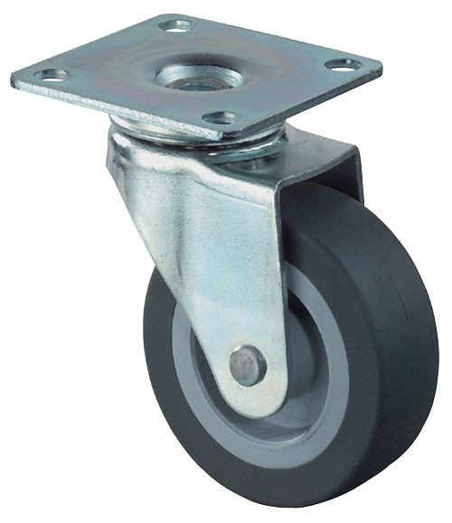 Zestawy kołowe BS Zestaw obrotowy, koło gumowe, szerokość koła 13 mm, Ø koła 25 mm, nośność 15 kg, F26.026