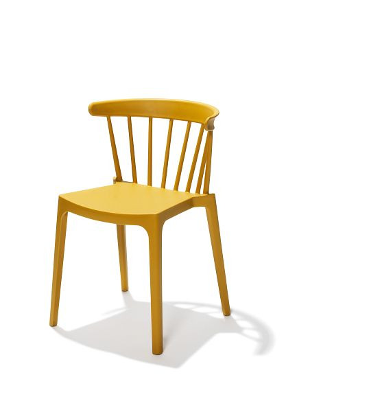 VEBA καρέκλα στοίβαξης Windson κίτρινη ώχρα, πολυπροπυλένιο, 54x53x75cm (ΠxΒxΥ), 50904