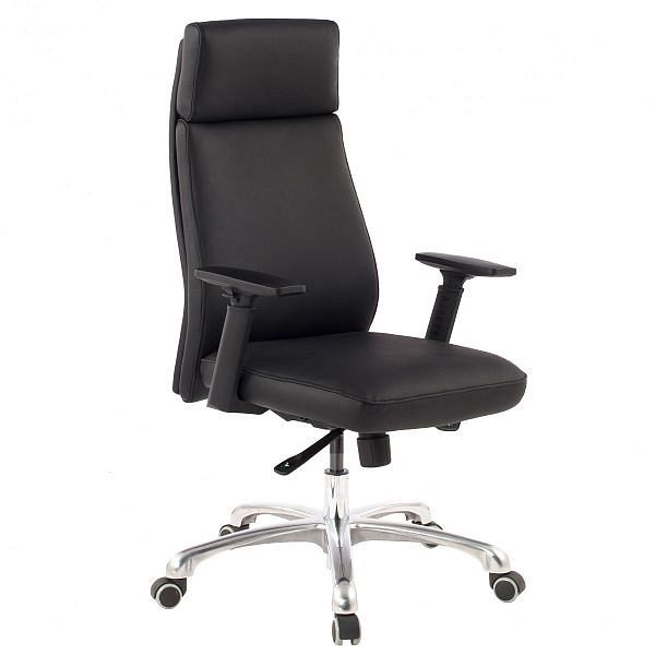 Amstyle kontorstol Porto ægte læder sort ergonomisk med nakkestøtte, SPM1.800