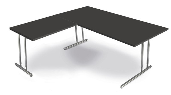 Kerkmann-kulmatyöpiste pöydästä L 1800 x S 800 x K 680-820 mm, Artline, väri: antrasiitti, 11767113